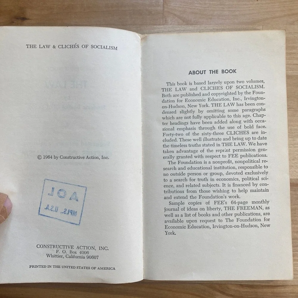 THE LAW & CLICHÉS OF SOCIALISM Bastiat, 1964 Anti-Socialist‎ Political Economy